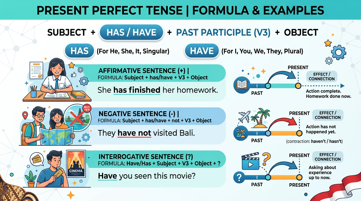 Present Perfect Tense: Pengertian, Fungsi, Rumus dan Contohnya